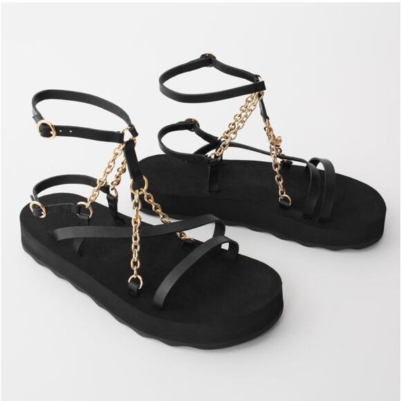 NEW Maje Frankie Charm Platform Sandal Black size 40 - Picture 1 of 12